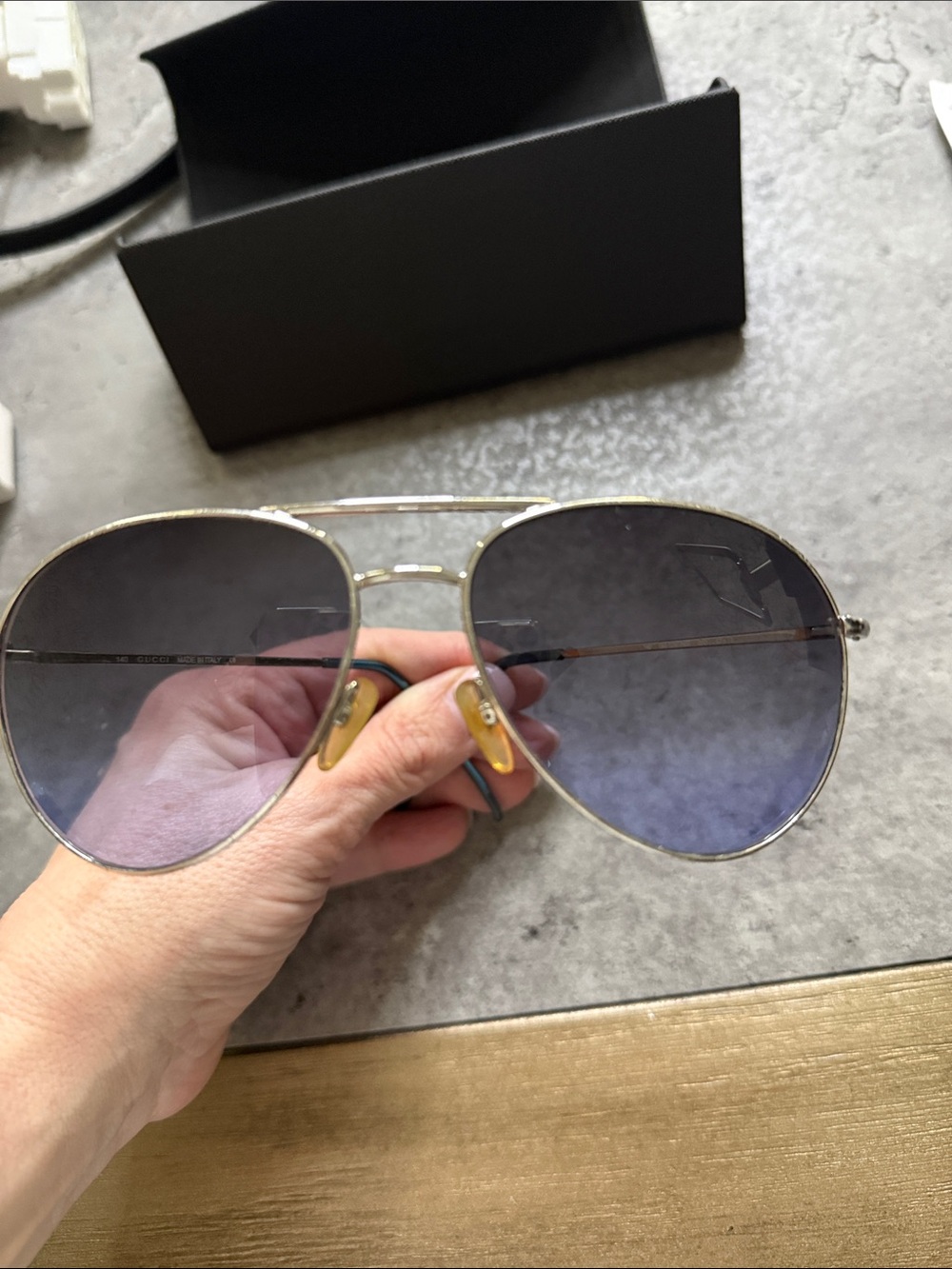 Gucci Women's Aviator Sunglasses - Gradient Blue Lenses